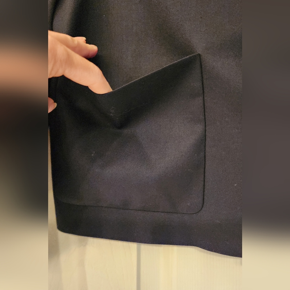 FRAME Button Front Cropped Wool Blend Jacket In Navy Size Small - Picture 7 of 16